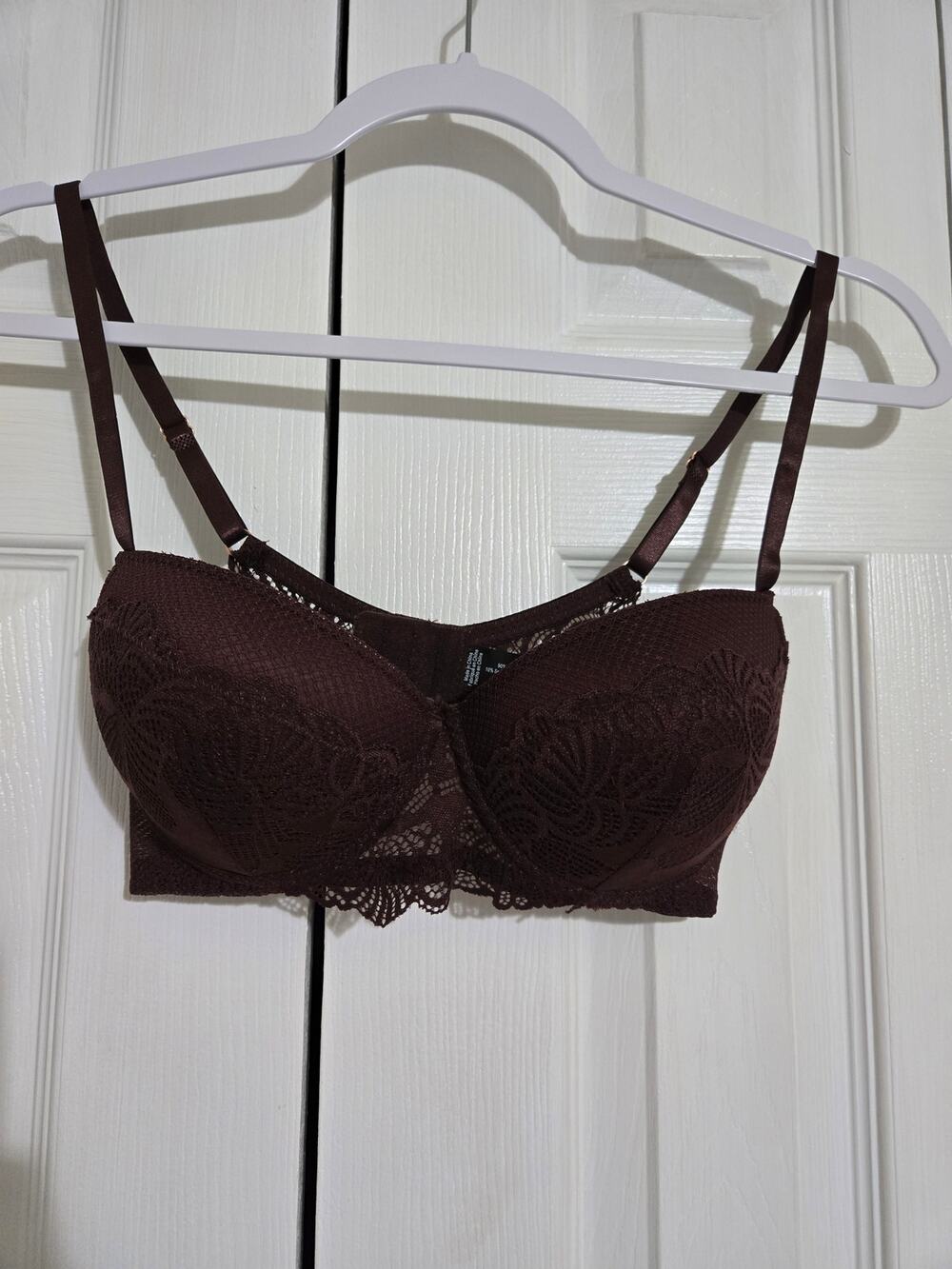 International intimates 34C women's lace brown push up bra